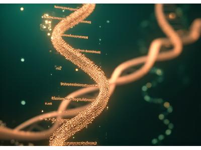 DNA 이중 나선과 개인화된 치료 계획을 상징하는 이미지