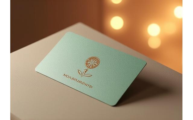고급스러운 디자인의 청담명생 멤버십 카드와 은은하게 빛나는 커뮤니티 로고.